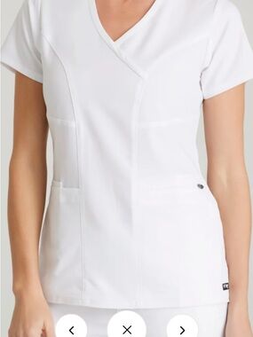 Grey's Anatomy  White V-Neck Medical Scrub Top